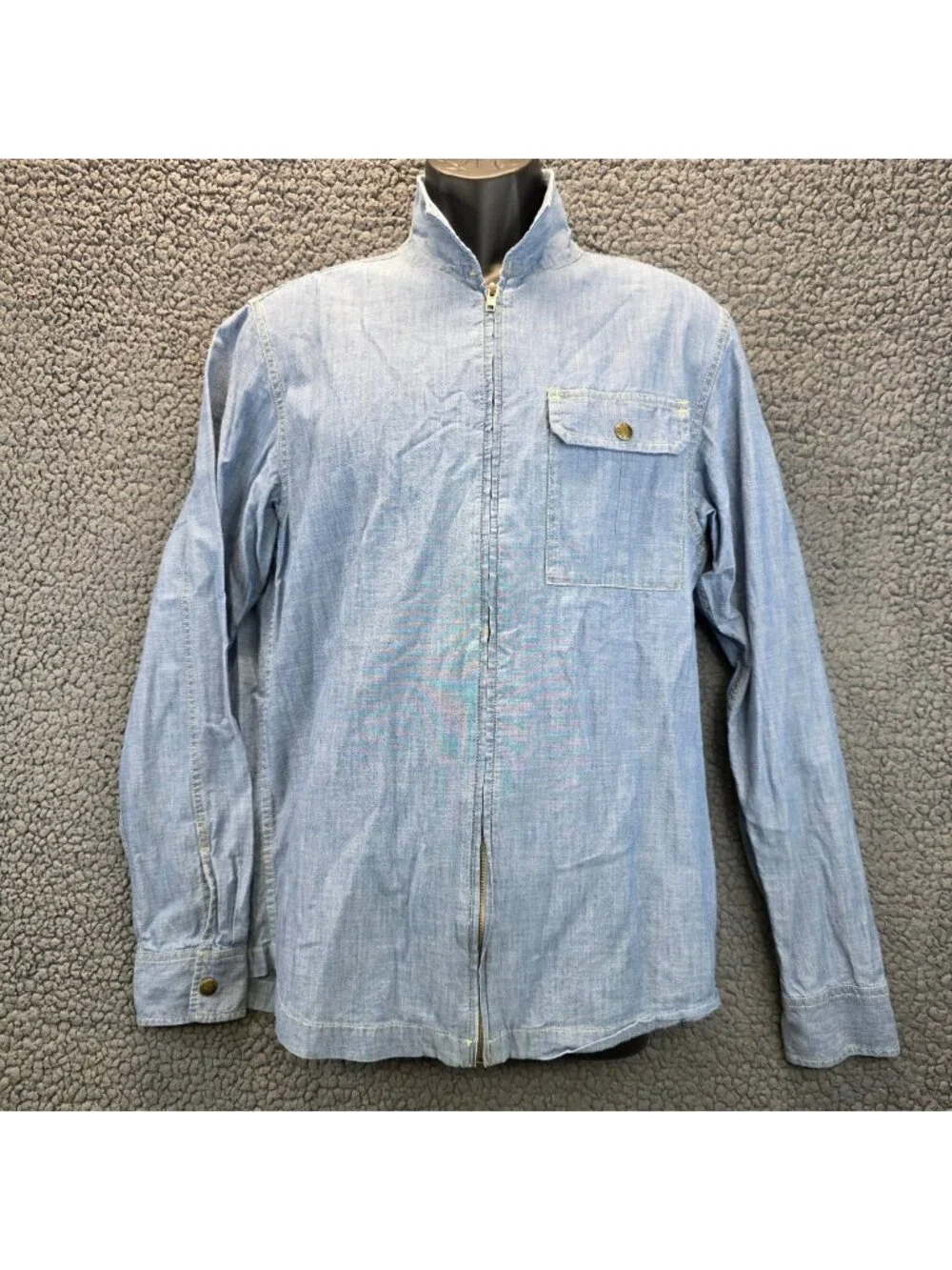 The North Face Berkeley Chambray Full Zip Shirt Jacket M Blue Casual Shacket